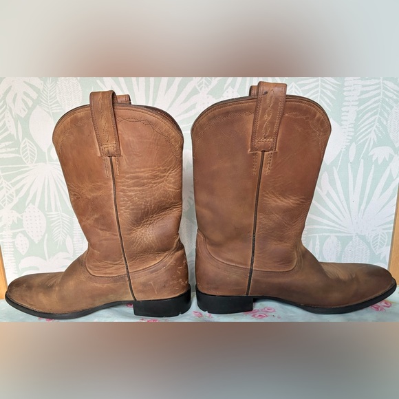 Ariat Leather distressed western cowboy boots in Tan Color Size 7 - Picture 3 of 13